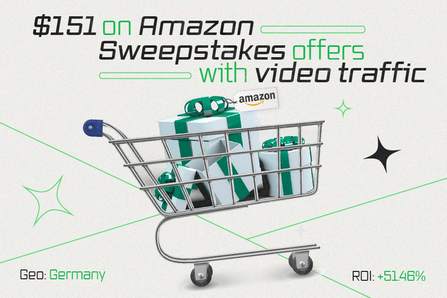 $151 on Amazon Sweepstakes offer with video traffic