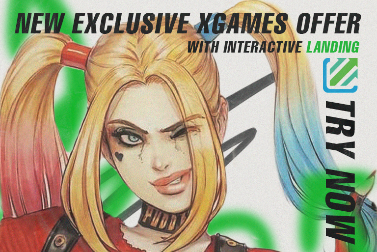 Exclusive XGames offer with super villain Harley Quinn